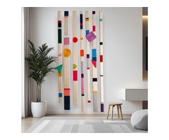 Джутовий настінний декор з геометричними фігурами