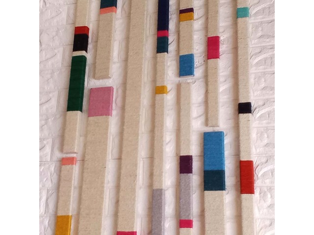 Джутовий настінний декор з геометричними фігурами