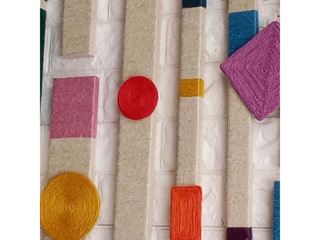 Джутовий настінний декор з геометричними фігурами