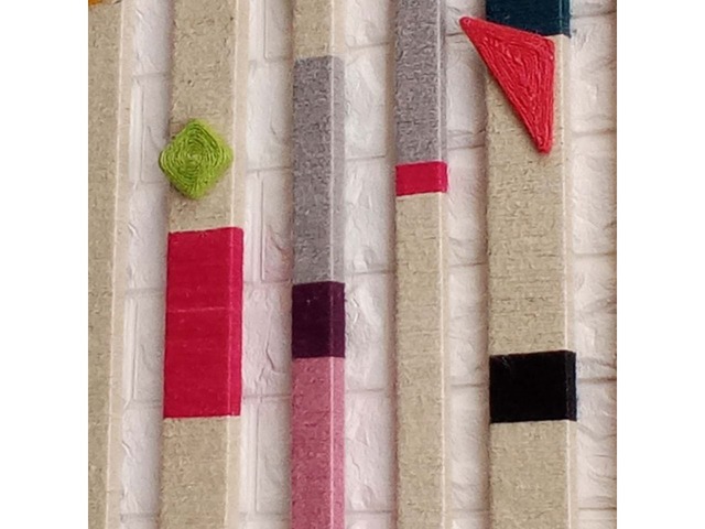 Джутовий настінний декор з геометричними фігурами