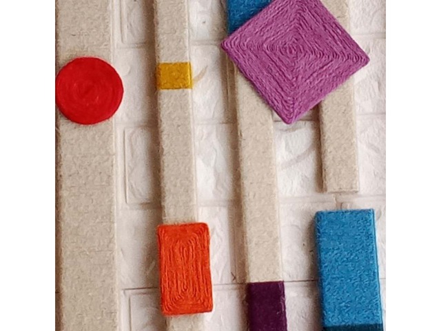 Джутовий настінний декор з геометричними фігурами