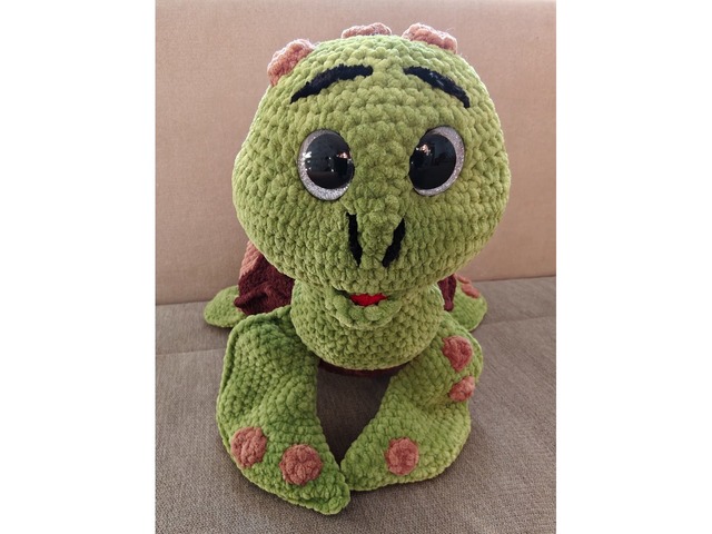 Іграшка Черепаха 37 см м'яка в'язана  подарунок сувенір   hand made ручна робота