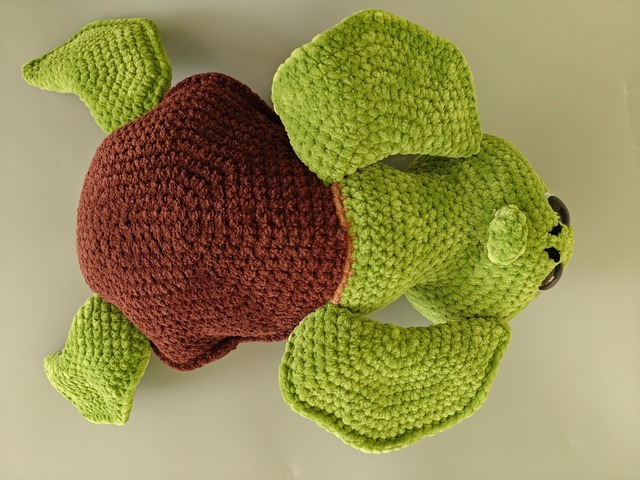 Іграшка Черепаха 37 см м'яка в'язана  подарунок сувенір   hand made ручна робота
