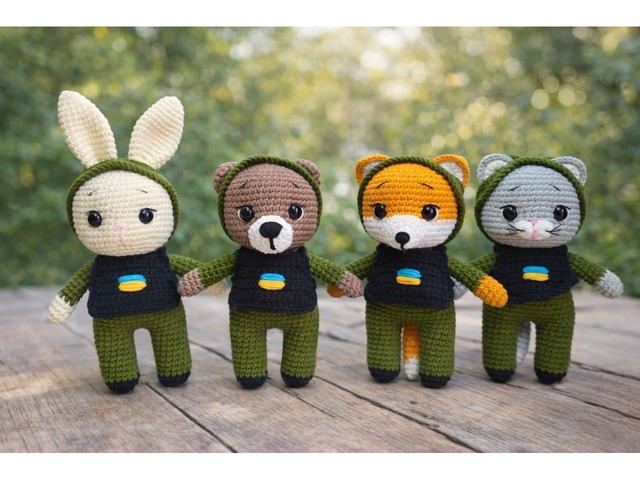 В'язані іграшки, талісмани, воїни зсу, ручна робота