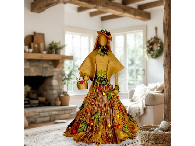 Інтер’єрна текстильна лялька “Садова фея” (120 см) – етно декор ручної роботи