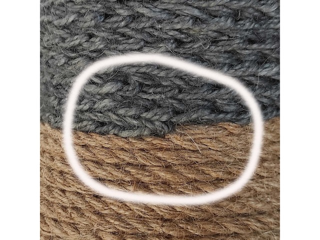 Висока підлогова ваза з джутовим декором (80 см) – рустик, бохо, лофт стиль