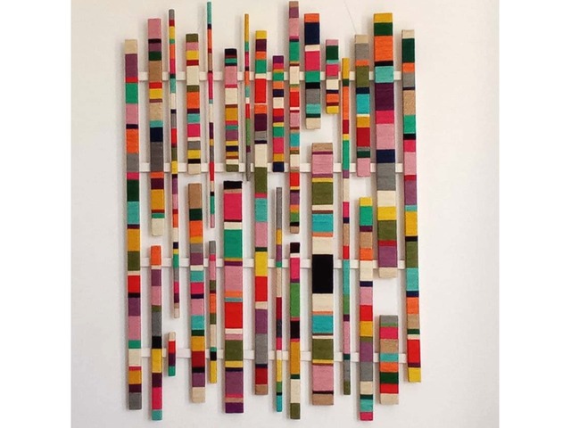 Настінна інсталяція, панно з кольорового джуту