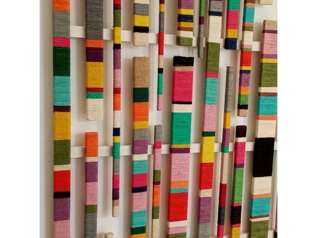 Настінна інсталяція, панно з кольорового джуту