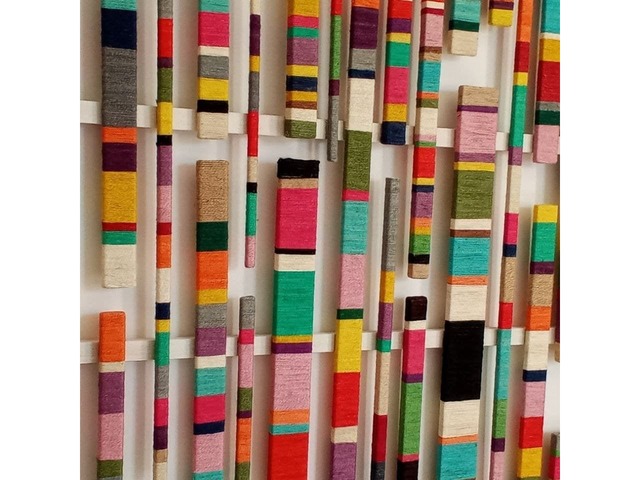 Настінна інсталяція, панно з кольорового джуту