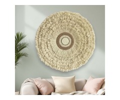 Круглий настінний декор у стилі лофт (молочний колір, 75 см)