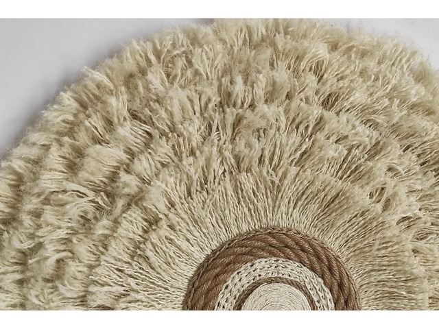 Круглий настінний декор у стилі лофт (молочний колір, 75 см)