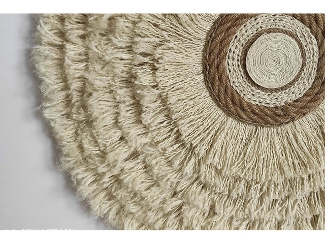 Круглий настінний декор у стилі лофт (молочний колір, 75 см)