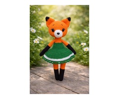 Лисичка в сукні, м'яка іграшка, ручна робота