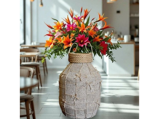 Декоративна вінтажна бочка у стилі кантрі/рустик, висота 62 см