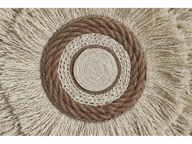 Круглий настінний декор у стилі лофт (молочний колір, 75 см)