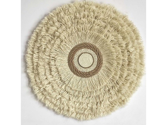 Круглий настінний декор у стилі лофт (молочний колір, 75 см)