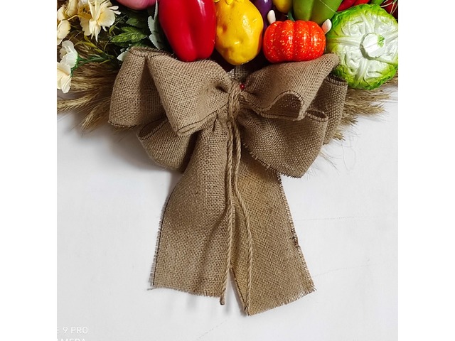 Український фруктово-овочевий вінок у стилі рустик – настінний декор ручної роботи