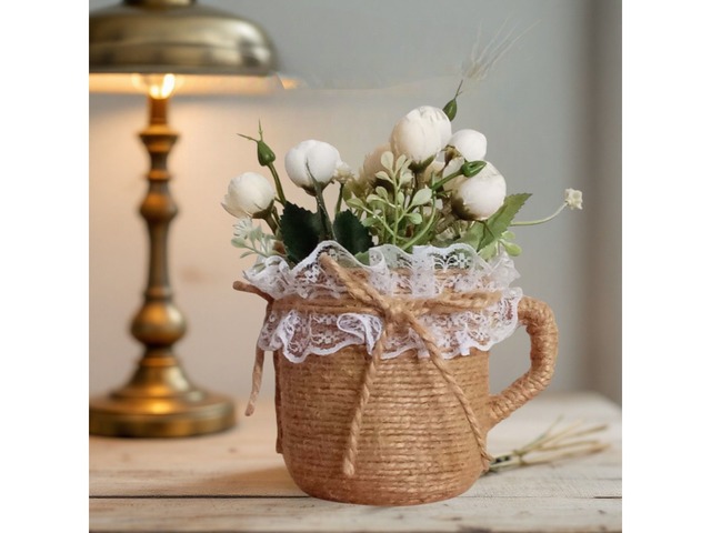 Чашечка-вазочка для весільного декору в стилі рустик, ручна робота