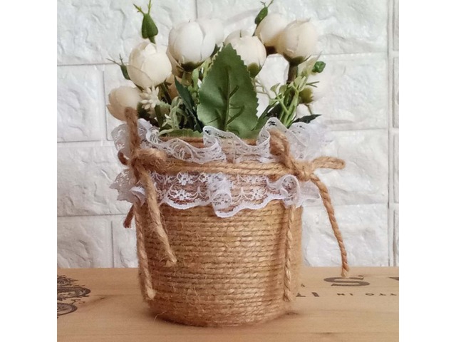 Чашечка-вазочка для весільного декору в стилі рустик, ручна робота