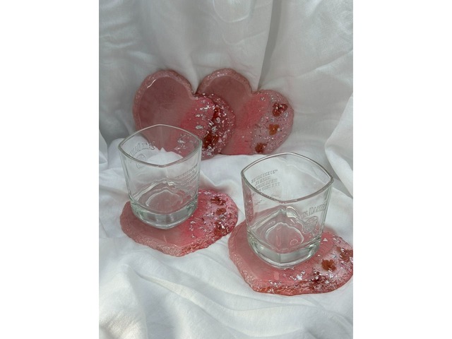 Набір підставок з епоксидної смоли під чашки, келихи.