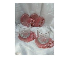 Набір підставок з епоксидної смоли під чашки, келихи.