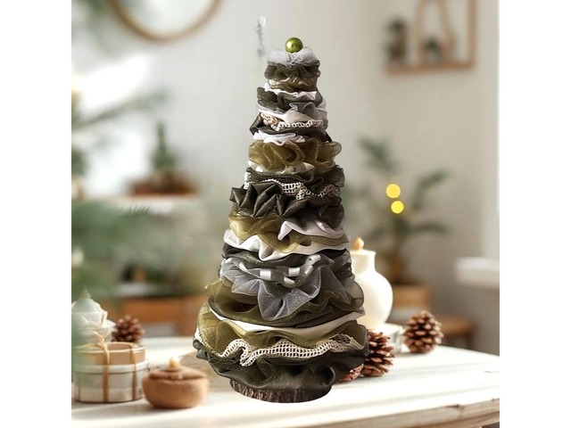 Невелика новорічна ялинка ручної роботи, сувенір-подарунок