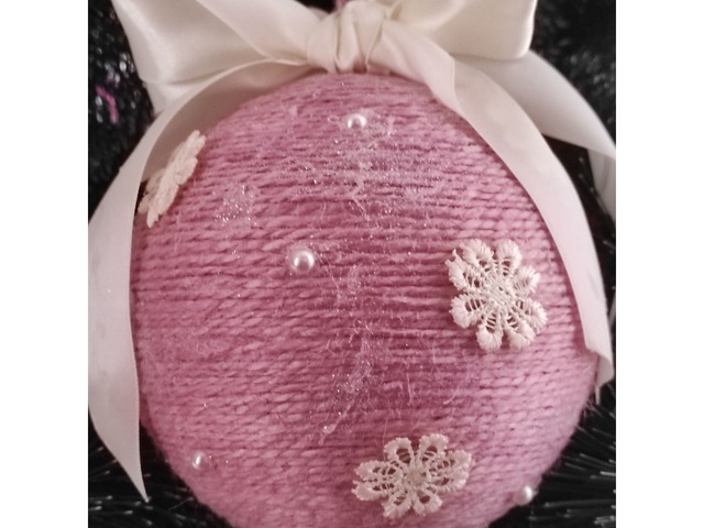 Велика красива Різдвяна куля ручної роботи, декор та подарунок