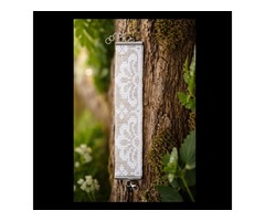 Браслет з бісеру з білим орнаментом (ручна робота)