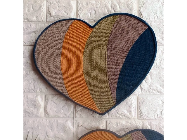 Настінний декор «Сердечка» у стилі бохо та рустик