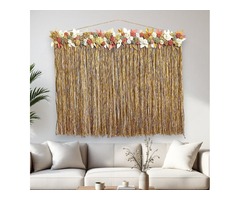 Панно на стіну в стилі бохо з джуту та мішковини