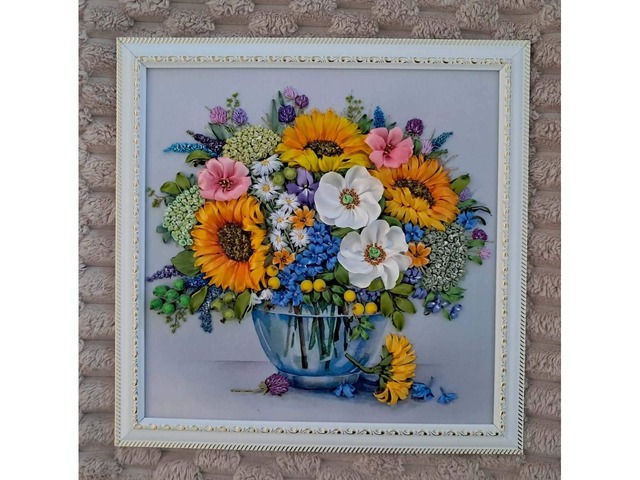 Картина стрічками "Польова ніжність"