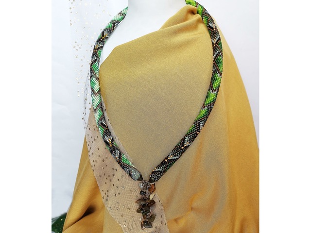 Прикраса із бісеру кольє-джгут "Лісова казка"