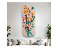 Декоративна картина «Букет польових квітів» – унікальне мистецтво зі шпагату