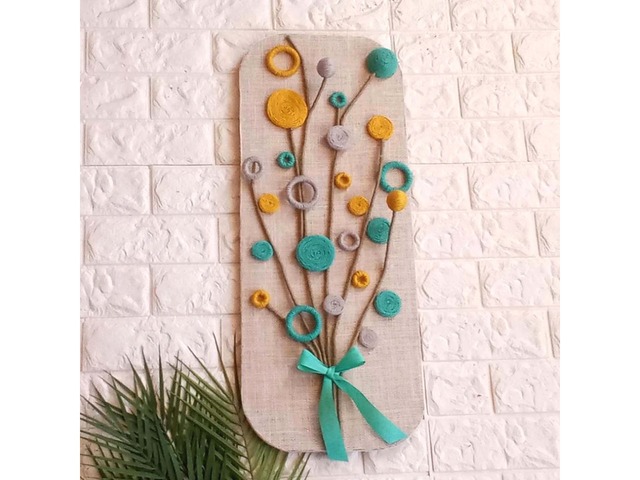 Декоративна картина «Букет польових квітів» – унікальне мистецтво зі шпагату