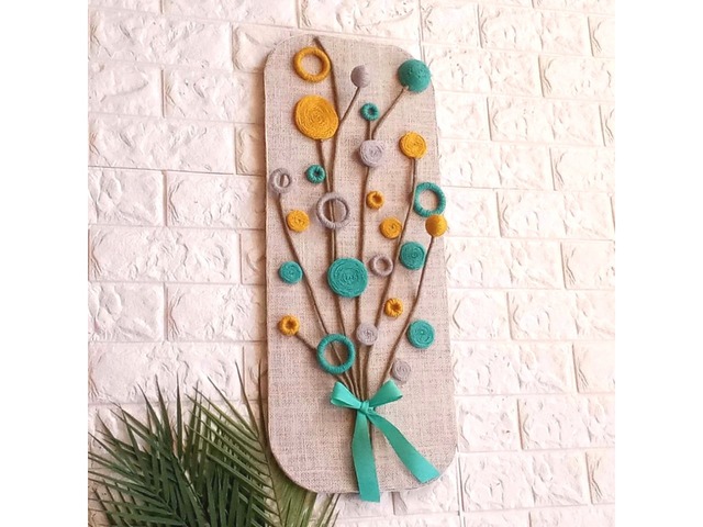 Декоративна картина «Букет польових квітів» – унікальне мистецтво зі шпагату