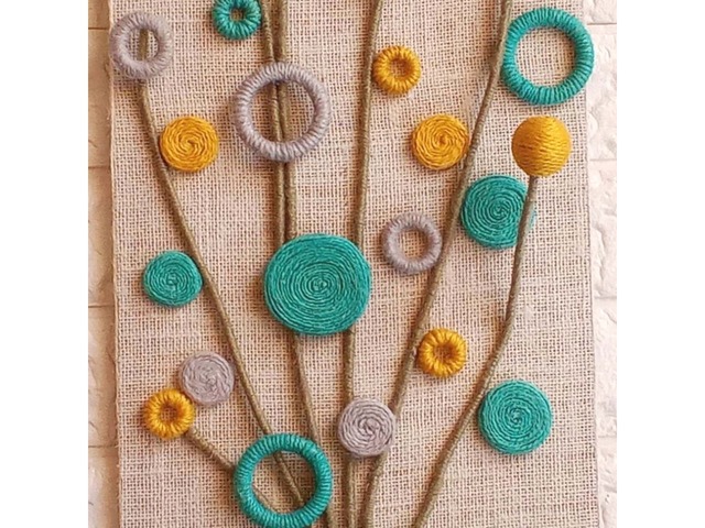 Декоративна картина «Букет польових квітів» – унікальне мистецтво зі шпагату