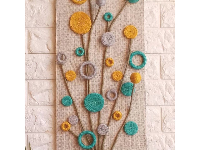 Декоративна картина «Букет польових квітів» – унікальне мистецтво зі шпагату