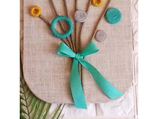 Декоративна картина «Букет польових квітів» – унікальне мистецтво зі шпагату