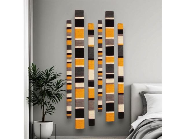 Настінний декор з дерев’яних планок та джутового шпагату – оригінальний комплект 3 шт.