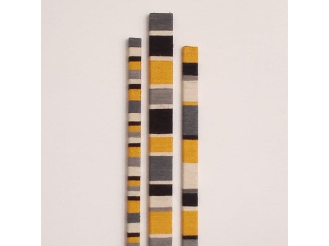 Настінний декор з дерев’яних планок та джутового шпагату – оригінальний комплект 3 шт.