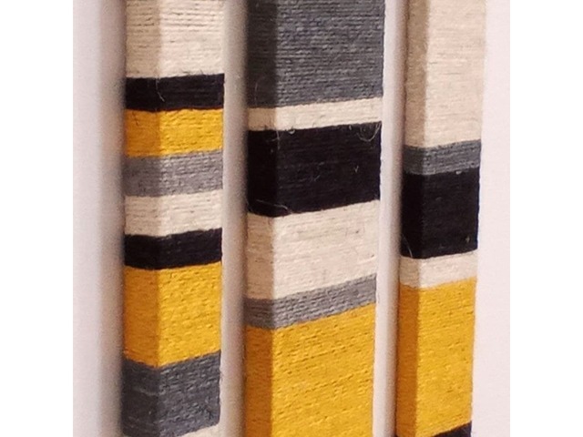 Настінний декор з дерев’яних планок та джутового шпагату – оригінальний комплект 3 шт.