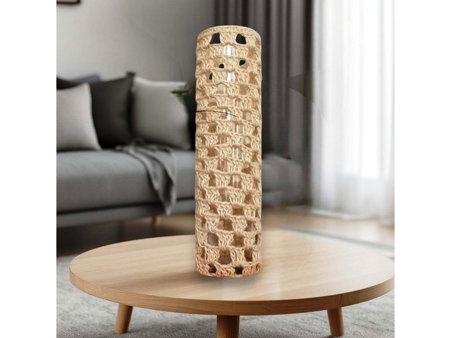 Оригінальна бохо-ваза зі скла, декорована джутовим шпагатом, 35 см