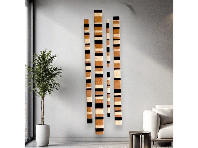 Настінний декор у стилі лофт з дерев’яних планок та джутового шпагату