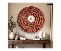 Настінний декор у стилі рустик з джуту, діаметр 60 см