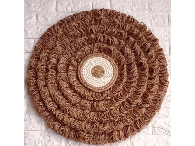 Настінний декор у стилі рустик з джуту, діаметр 60 см