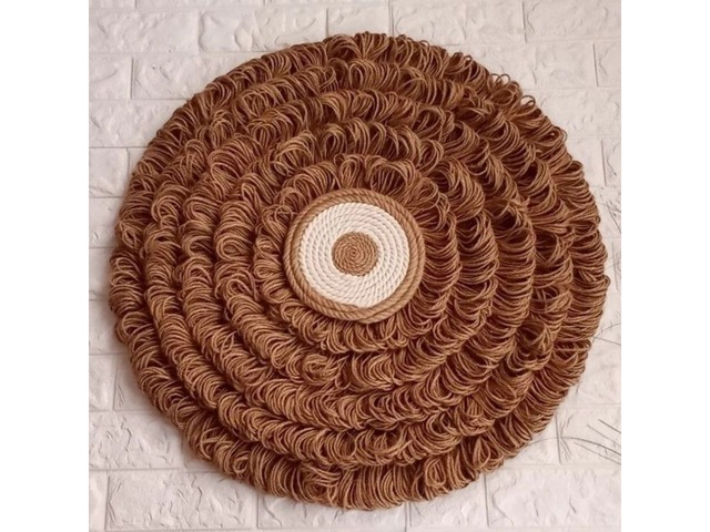 Настінний декор у стилі рустик з джуту, діаметр 60 см