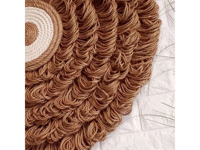 Настінний декор у стилі рустик з джуту, діаметр 60 см