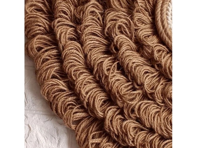 Настінний декор у стилі рустик з джуту, діаметр 60 см