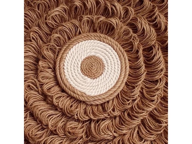 Настінний декор у стилі рустик з джуту, діаметр 60 см