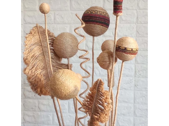 Декоративний букет для високих підлогових ваз, ручна робота, висота 135 см